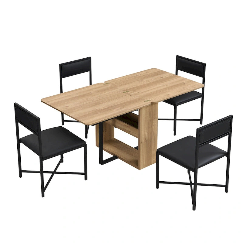 Ensemble table de salle à manger extensible pour 4Ensemble de salle à manger moderne et compact avec table pliante