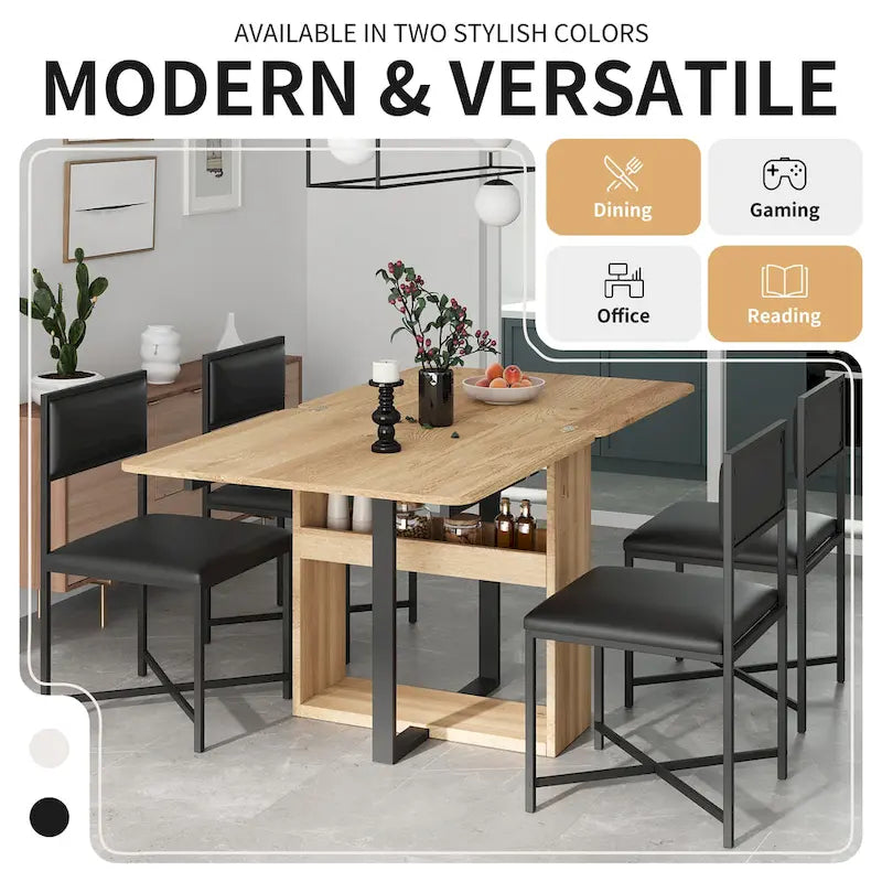 Ensemble table de salle à manger extensible pour 4Ensemble de salle à manger moderne et compact avec table pliante