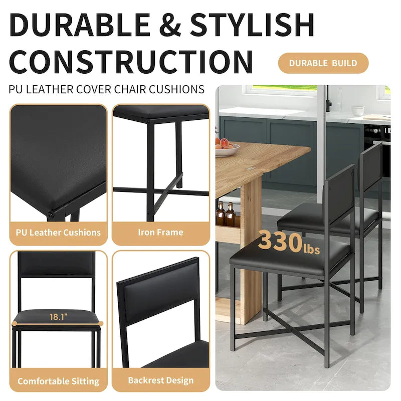 Ensemble table de salle à manger extensible pour 4Ensemble de salle à manger moderne et compact avec table pliante