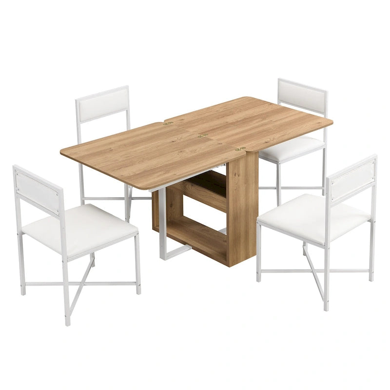Ensemble table de salle à manger extensible pour 4Ensemble de salle à manger moderne et compact avec table pliante