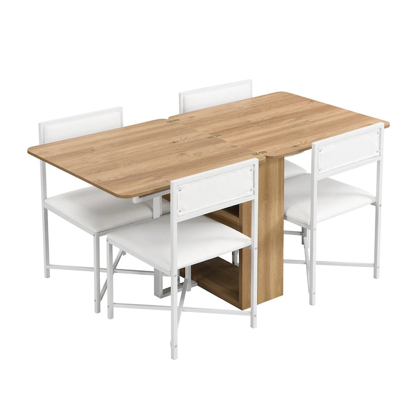 Ensemble table de salle à manger extensible pour 4Ensemble de salle à manger moderne et compact avec table pliante