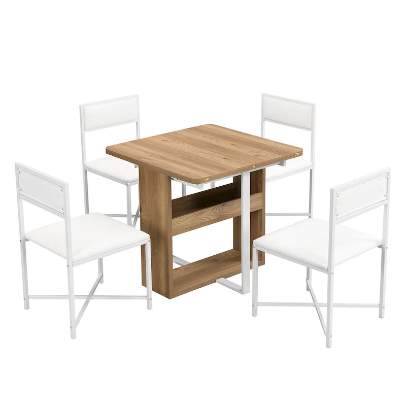Ensemble table de salle à manger extensible pour 4Ensemble de salle à manger moderne et compact avec table pliante