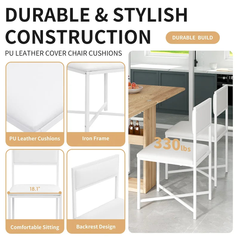 Ensemble table de salle à manger extensible pour 4Ensemble de salle à manger moderne et compact avec table pliante