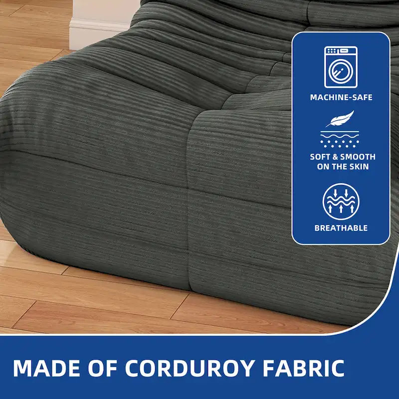 Fotele typu worek Moasis, pojedyncza sofa z pianką memory, leniwa sofa podłogowa dla dorosłych i dzieci