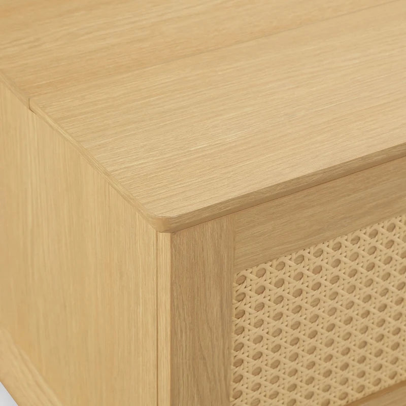 Stolik kawowy Chelsea Square Teagan z podnoszonym blatem i schowkiem, rattan – 42 x 17