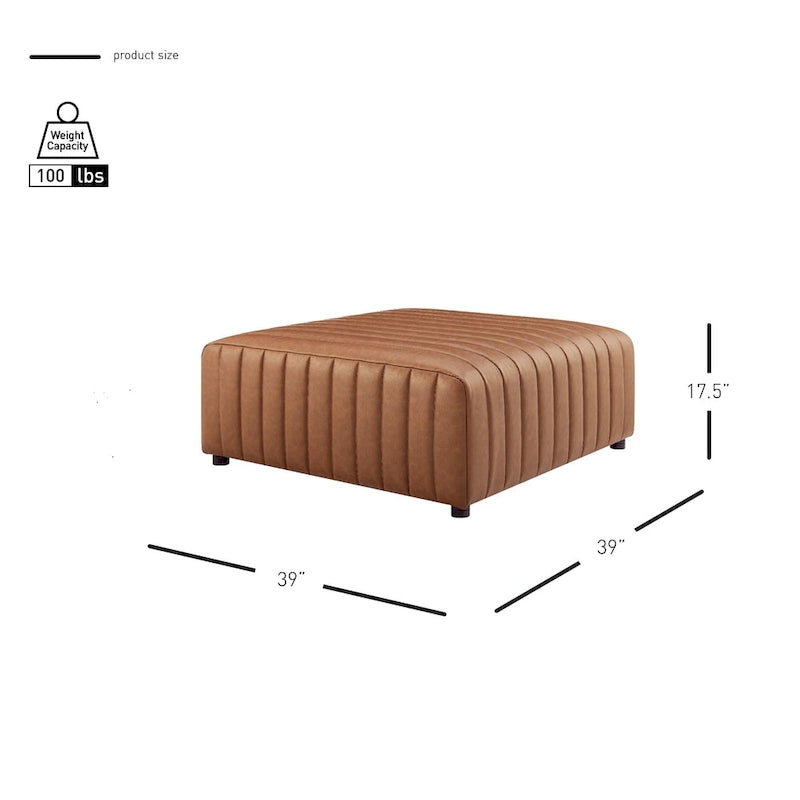 Table basse/ottomane carrée en similicuir Harland