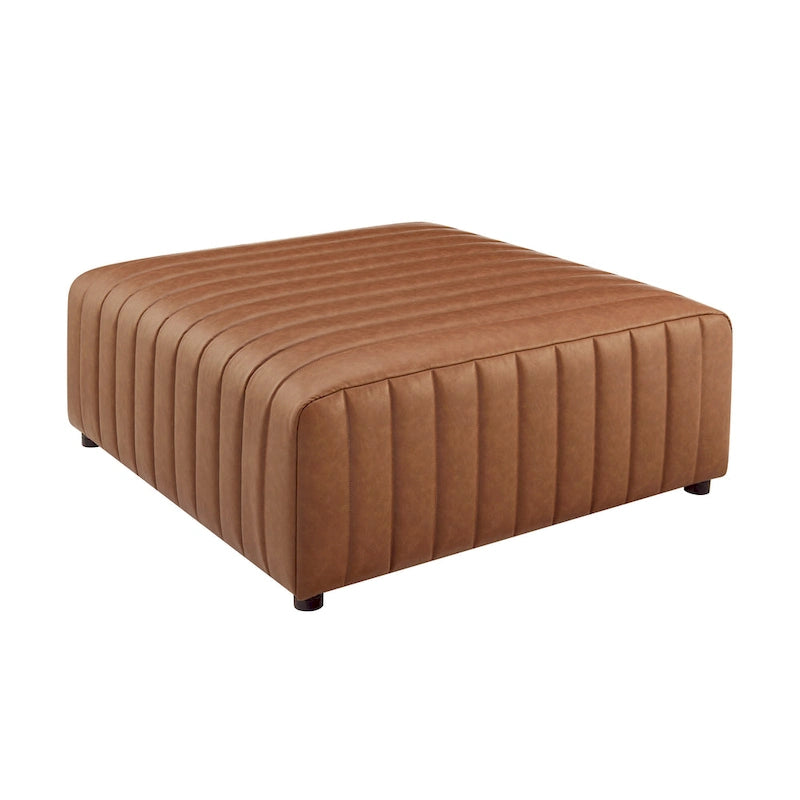 Table basse/ottomane carrée en similicuir Harland
