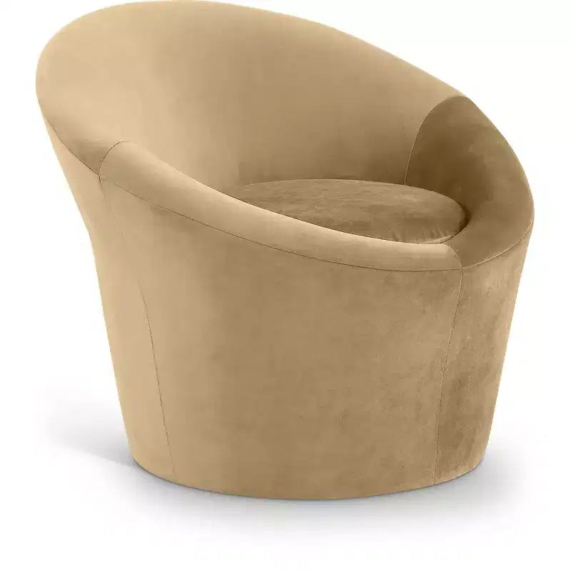 Fauteuil d'appoint en velours – Siège simple | Beige / Noir / Marron / Camel / Cognac / Crème / Vert / Fauve / Taupe