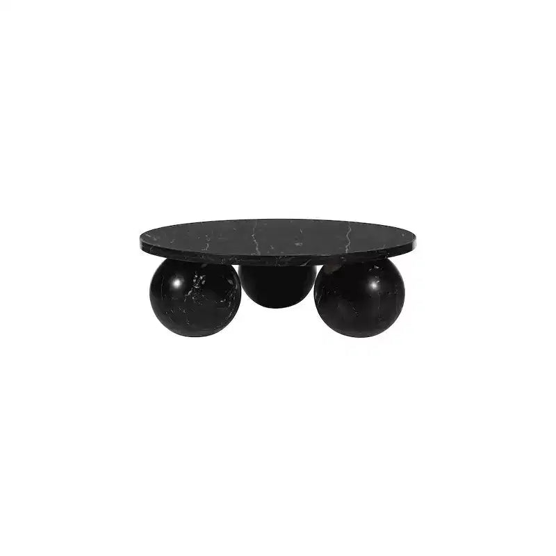 Round Marble Coffee Table with Sphere Legs, Multicolor, Seats 4??