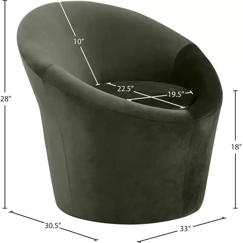 Fauteuil d'appoint en velours – Siège simple | Beige / Noir / Marron / Camel / Cognac / Crème / Vert / Fauve / Taupe