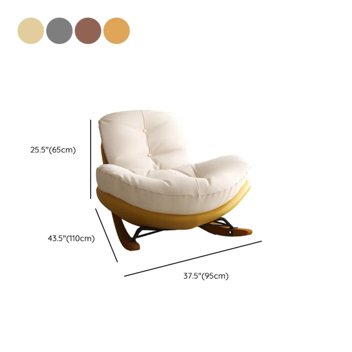 Scandinavian Upholstered Rocking Chair with Optional Ottoman