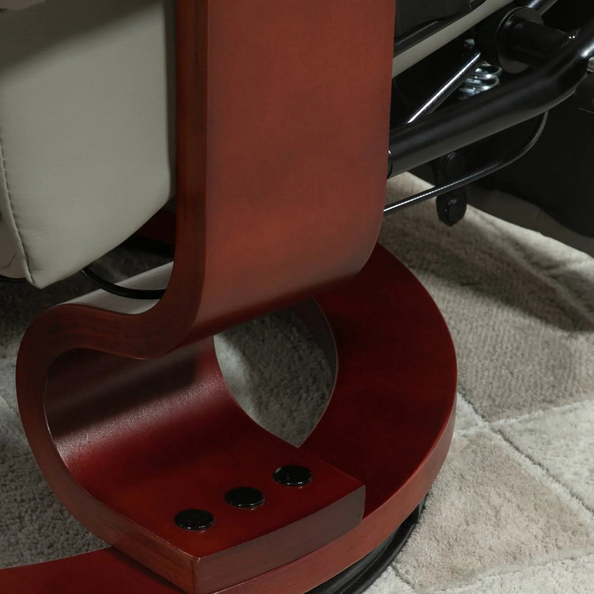 HomCom Faux Leather Adjustable Manual Swivel Base Recliner Chair with Comfortable and Relaxing Footrest
