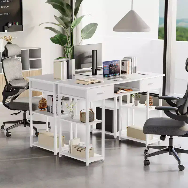 Bureau d'ordinateur à cadre en métal noir avec rangements, pour une personne, 120 x 40 x 77,7 cm