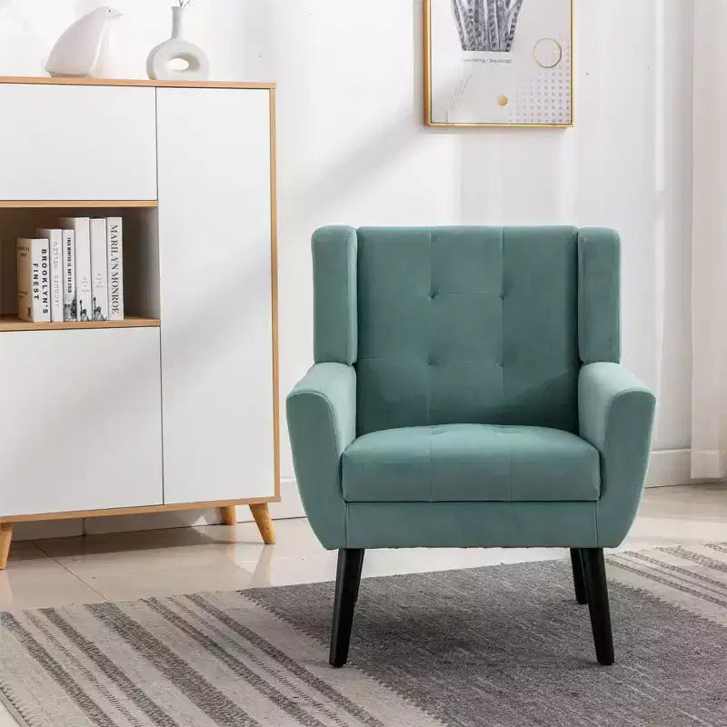 Fauteuil d'appoint capitonné multicolore avec pieds en bois, une place