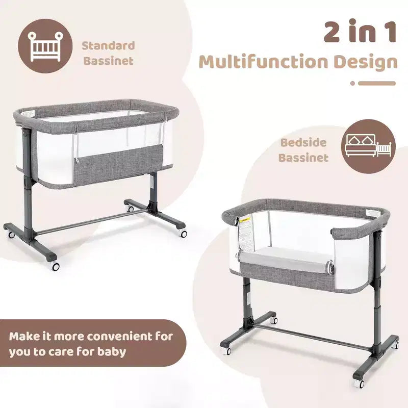 Moïse Bébé sur Roues – Beige / Gris / Rose, Cododo, pour 1 Bébé