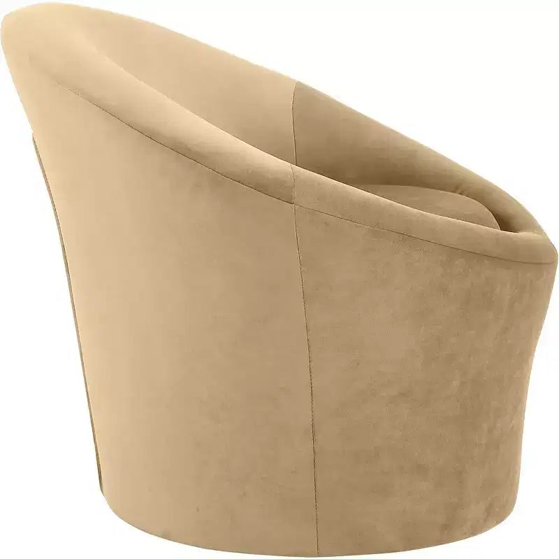 Fauteuil d'appoint en velours – Siège simple | Beige / Noir / Marron / Camel / Cognac / Crème / Vert / Fauve / Taupe