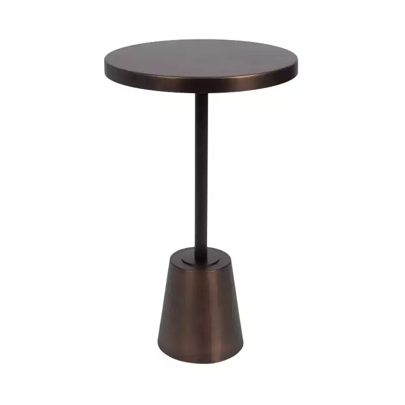 Kate and Laurel Tira Round Metal Side Table, Bronze, 14x14x24