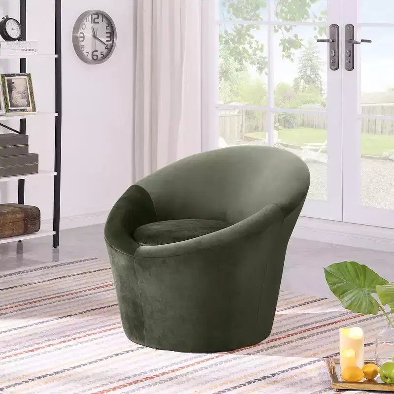 Fauteuil d'appoint en velours – Siège simple | Beige / Noir / Marron / Camel / Cognac / Crème / Vert / Fauve / Taupe
