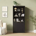 Acekool 5-Shelf Bookcase with Doors, 71 Storage Bookshelf, Adjustable Shelves for Living Room or Office