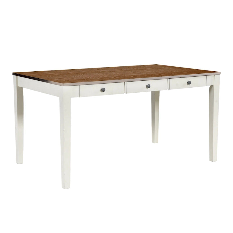 6-Piece Wooden Dining Table Set with 4 Chairs & Bench, Table with Drawer