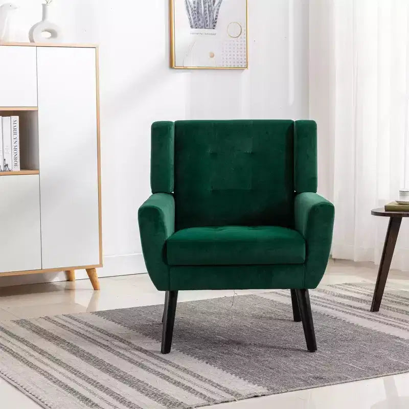 Fauteuil d'appoint capitonné multicolore avec pieds en bois, une place