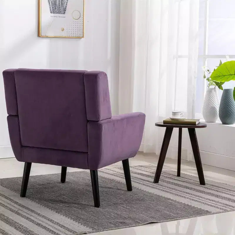 Fauteuil d'appoint capitonné multicolore avec pieds en bois, une place
