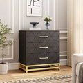 Dresser for Bedroom with 3 Drawer, Modern Dressers Chest of Drawers, with Wide Drawers and Metal Handles, Wood Dressers