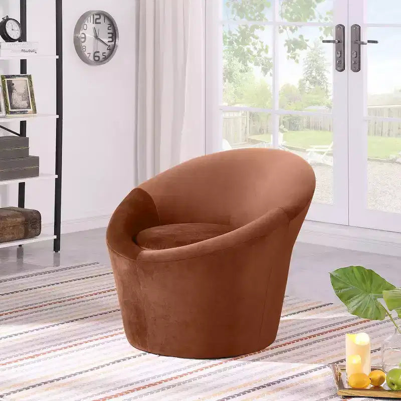 Fauteuil d'appoint en velours – Siège simple | Beige / Noir / Marron / Camel / Cognac / Crème / Vert / Fauve / Taupe