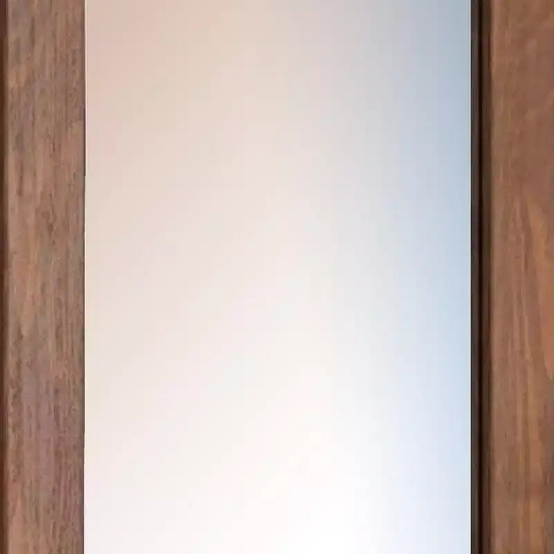 Miroir mural rectangulaire, cadre en bois, couleur acajou