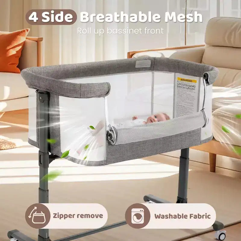 Moïse Bébé sur Roues – Beige / Gris / Rose, Cododo, pour 1 Bébé