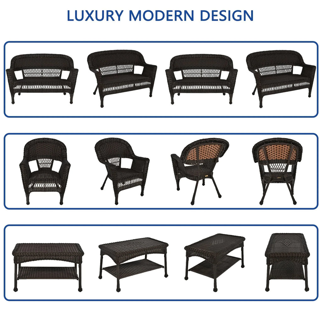 Wicker Patio 4-piece Conversation Set