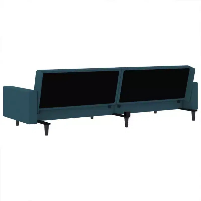 Ciemnoszara aksamitna dwuosobowa rozkładana sofa