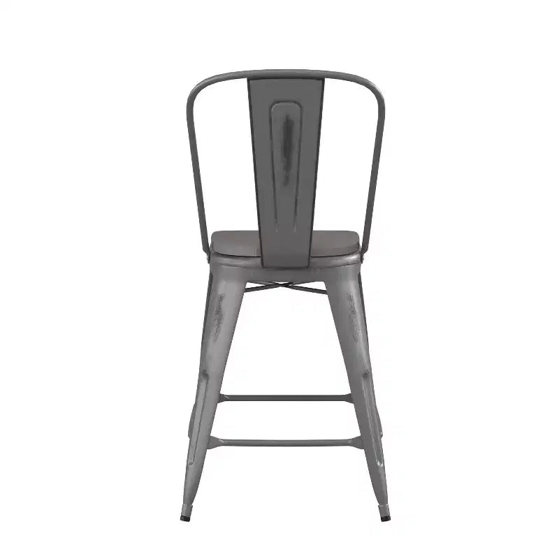 Tabouret de comptoir en métal laqué avec assise en polyrésine, 2 coloris, 1 place