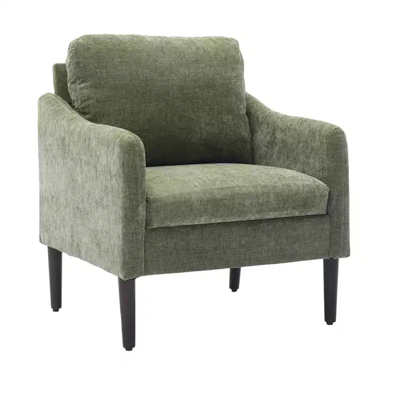 Fauteuil d'appoint en chenille beige/noir/vert/orange, fauteuil incurvé pour 1 personne, canapé individuel