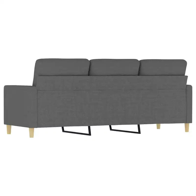 Ciemnoszara poliestrowa sofa 3-osobowa