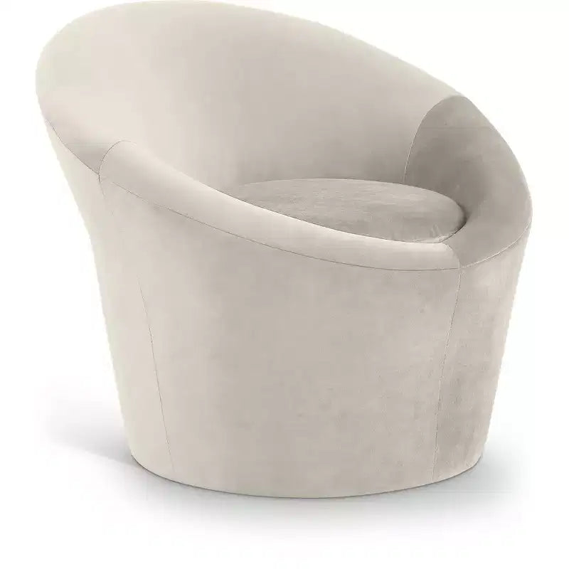 Fauteuil d'appoint en velours – Siège simple | Beige / Noir / Marron / Camel / Cognac / Crème / Vert / Fauve / Taupe