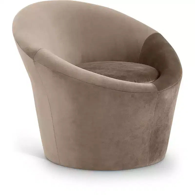 Fauteuil d'appoint en velours – Siège simple | Beige / Noir / Marron / Camel / Cognac / Crème / Vert / Fauve / Taupe