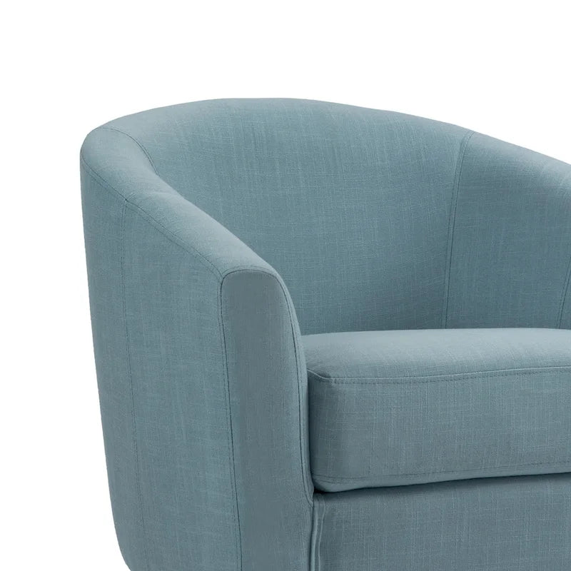2 Set Modern Linen Barrel Accent Chairs Club Armchair