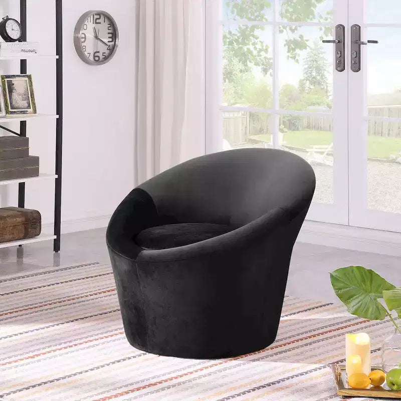 Fauteuil d'appoint en velours – Siège simple | Beige / Noir / Marron / Camel / Cognac / Crème / Vert / Fauve / Taupe