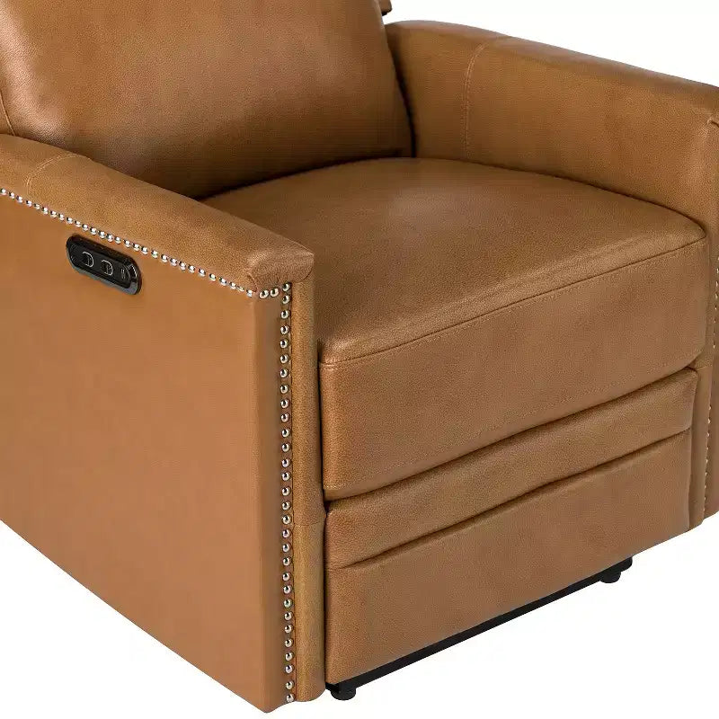 Fauteuil inclinable motorisé, couleur brun/camel, une place