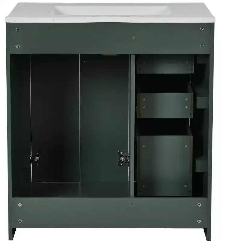 Meuble-lavabo de salle de bain de 76 cm à lavabo simple avec armoire et 3 tiroirs – Noir / Bleu / Vert / Indigo / Blanc