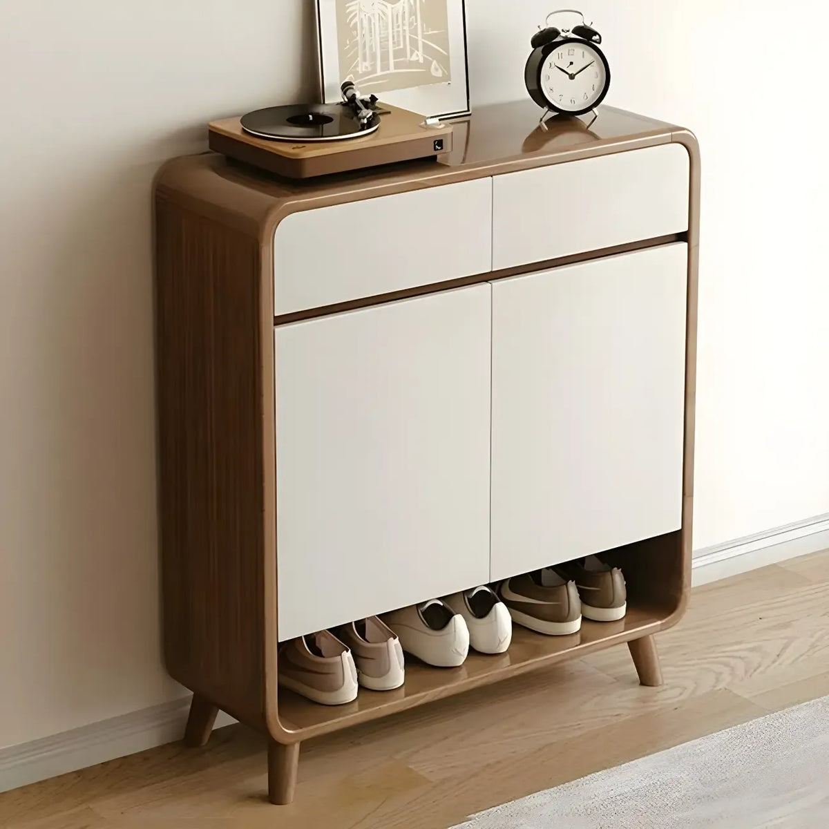 Modern Wood Hallway Medium Shoe Storage Cabinet