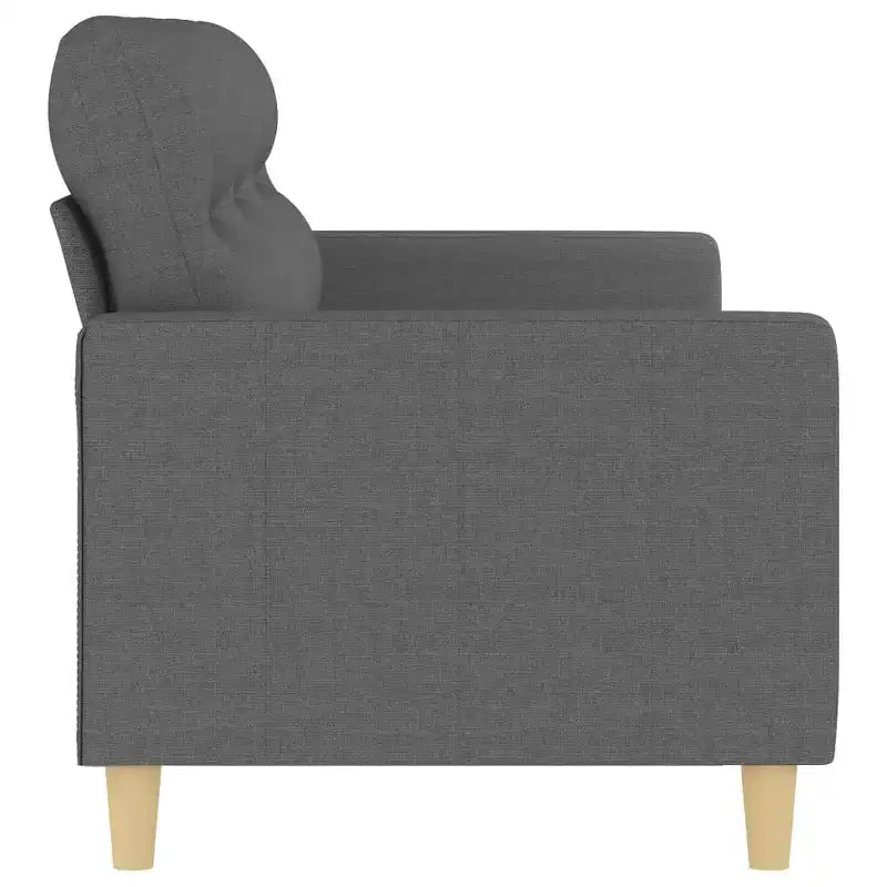 Ciemnoszara poliestrowa sofa 3-osobowa