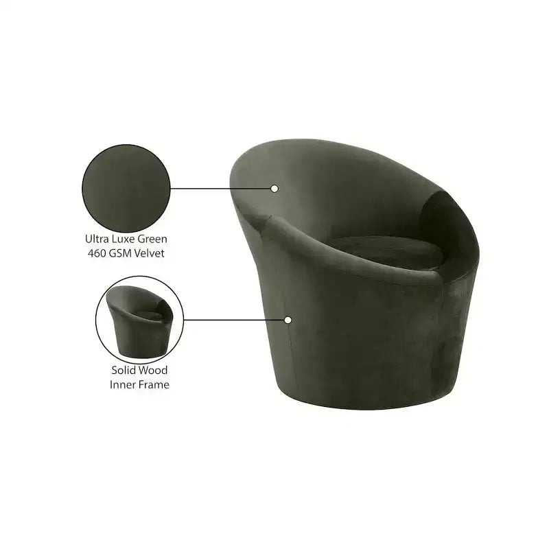 Fauteuil d'appoint en velours – Siège simple | Beige / Noir / Marron / Camel / Cognac / Crème / Vert / Fauve / Taupe