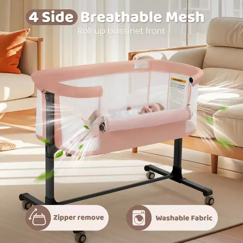 Moïse Bébé sur Roues – Beige / Gris / Rose, Cododo, pour 1 Bébé