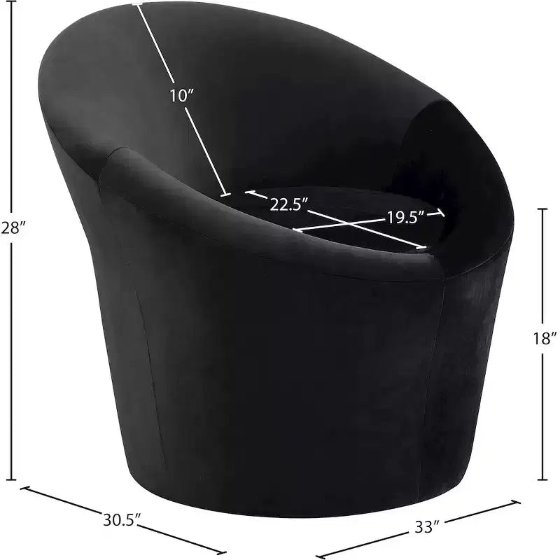 Fauteuil d'appoint en velours – Siège simple | Beige / Noir / Marron / Camel / Cognac / Crème / Vert / Fauve / Taupe