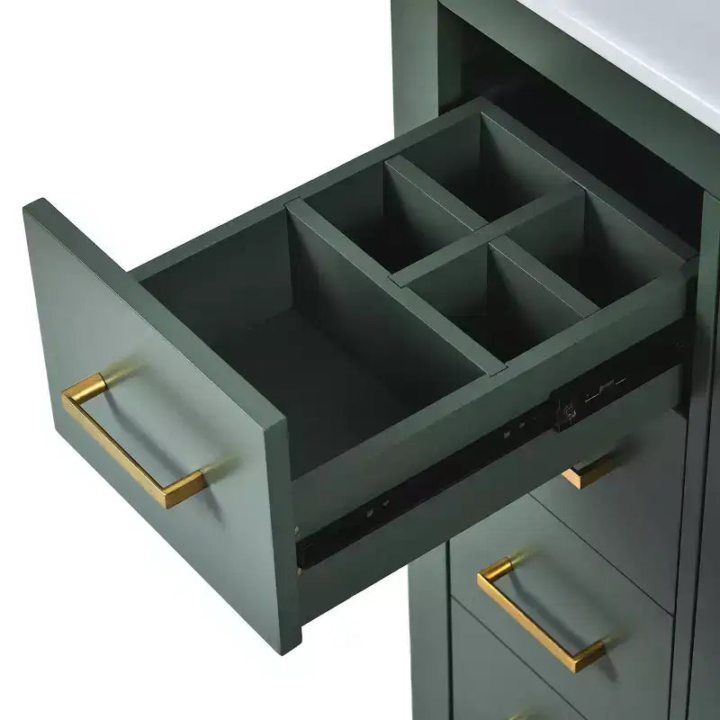 Meuble-lavabo de salle de bain de 76 cm à lavabo simple avec armoire et 3 tiroirs – Noir / Bleu / Vert / Indigo / Blanc