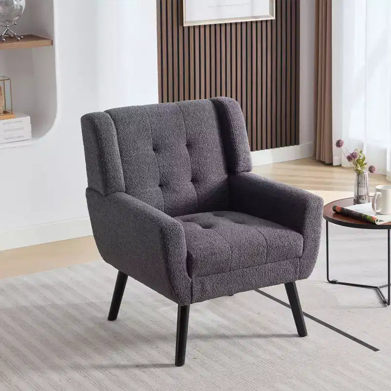 Fauteuil d'appoint capitonné multicolore avec pieds en bois, une place