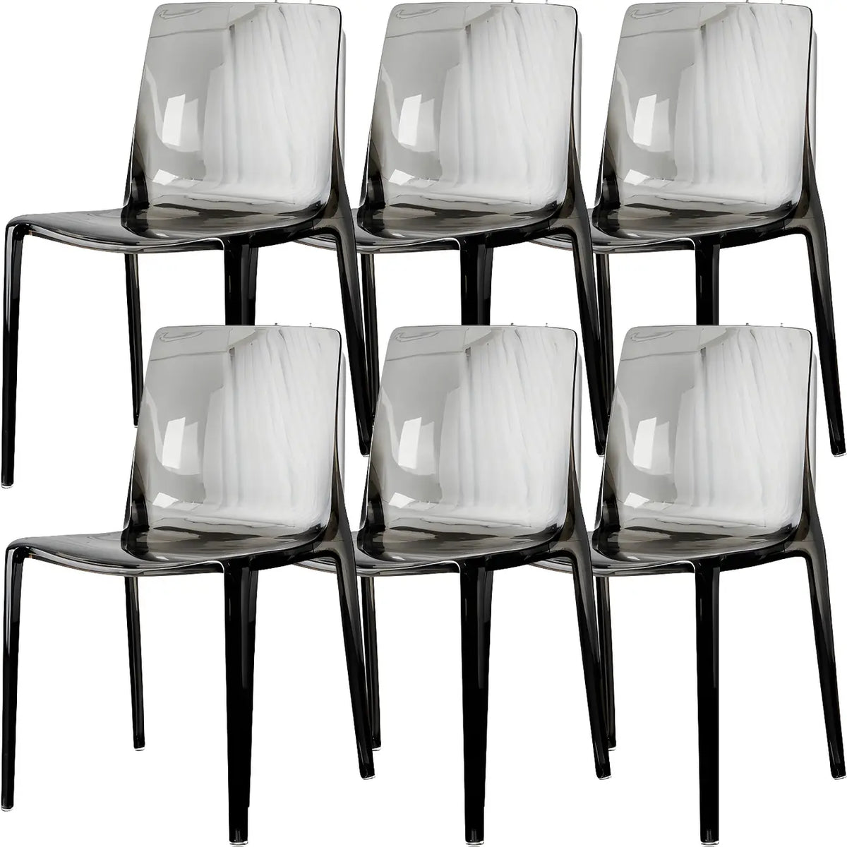 Amber Acrylic Armless Low Back Dining Chair