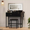 Vanity Desk with Mirror and Lights, LED Lighted Mirror Design, Ample Storage Drawers for Cosmetics and Toiletries Organization